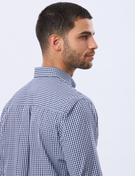 CAMISA SPORT A CUADROS Celeste