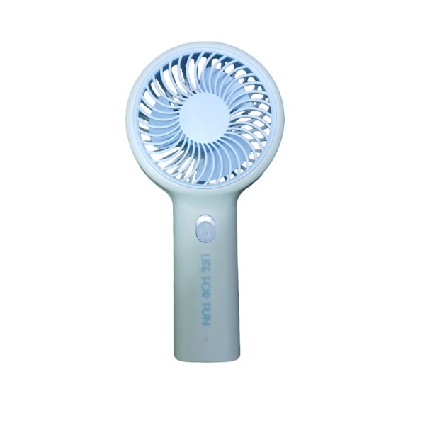 Ventilador mini con soporte celeste
