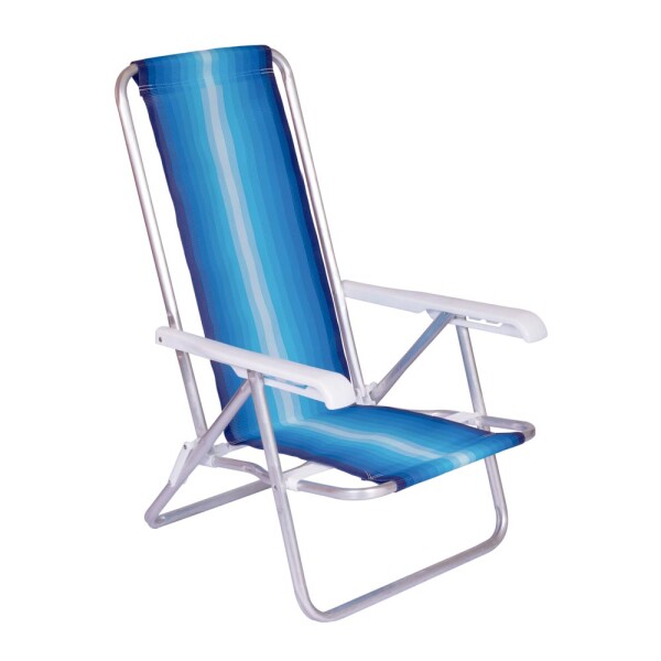 SILLA RECLINABLE 4 POSICIONES ALUMINIO AZUL