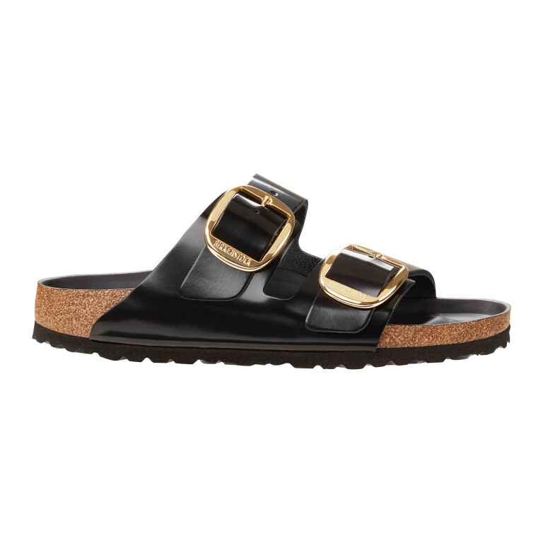Sandalia Arizona Big Buckle Natural Leather Patent - Estrecho Black
