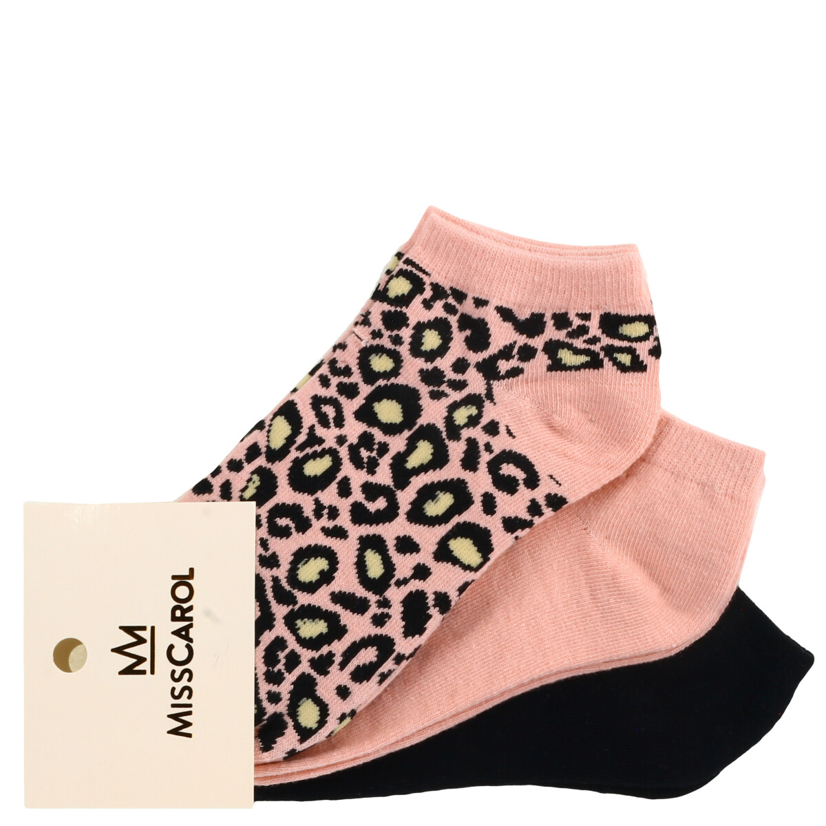 Medias de Mujer Miss Carol MEDIA GOLD PACK X3 - Leopardo / Rosado / Negro 