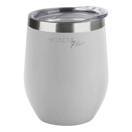 Vaso/Mate térmico Selecta con tapa en acero inoxidable 350ml Blanco