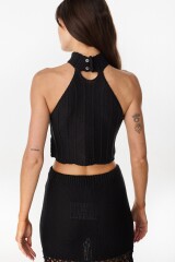 Top Leather Goth Negro