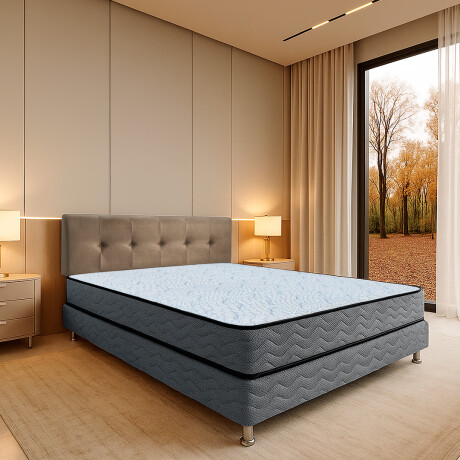 Sommier Moon - 140x190x58 + Panel Arezzo Marrón - 2 plazas Sommier Moon - 140x190x58 + Panel Arezzo Marrón - 2 plazas