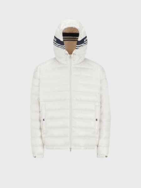 Moncler -Chaqueta con capucha ajustable, rellena de plumas, CORNOUR Blanco