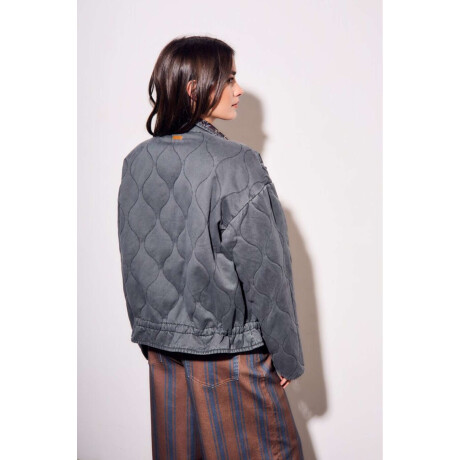 Campera Lavada Reversible Gris