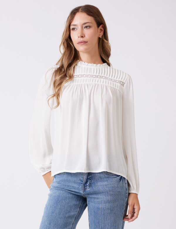 Blusa Gasa Pliegues CRUDO