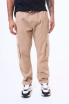 Pantalon de gabardina Durazno Beige