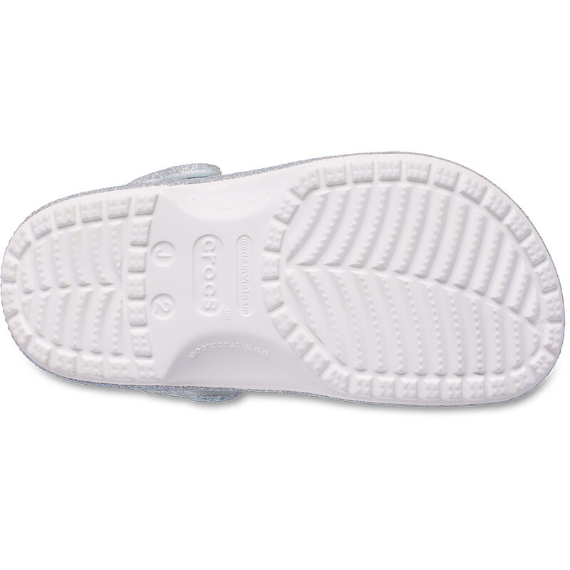 Classic Clog Iridescent Glitter Blanco