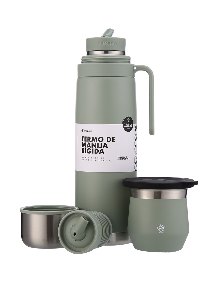 Termo Manija Rigida + Mate Flap - Oliva 