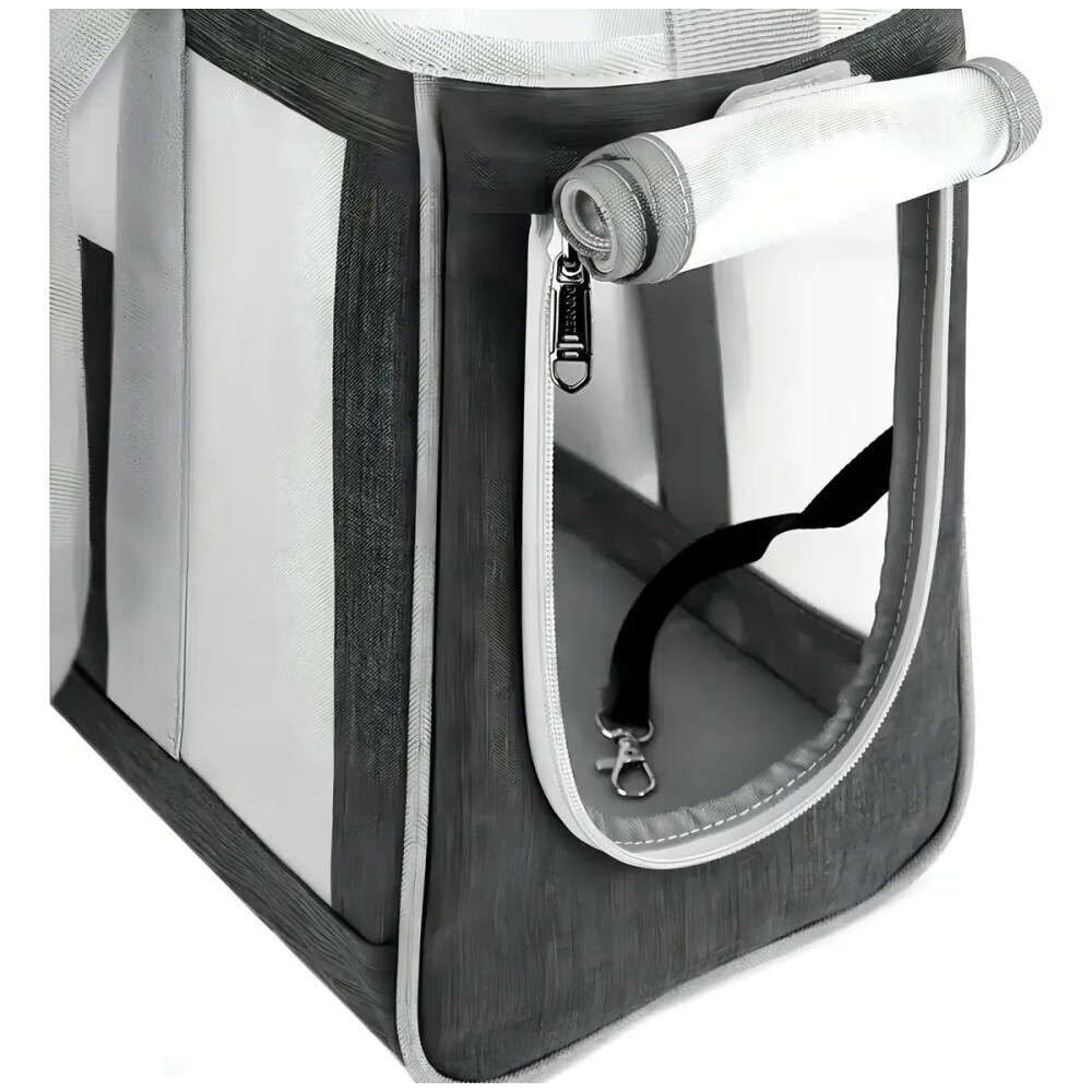 Bolso Transportador De Mascotas Ventilado Y Seguro GRIS