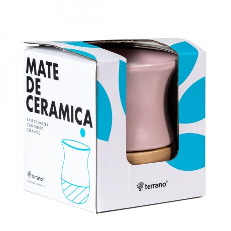 Kit Termo Slim 750ml + Mate Ceramica Base Madera Lila