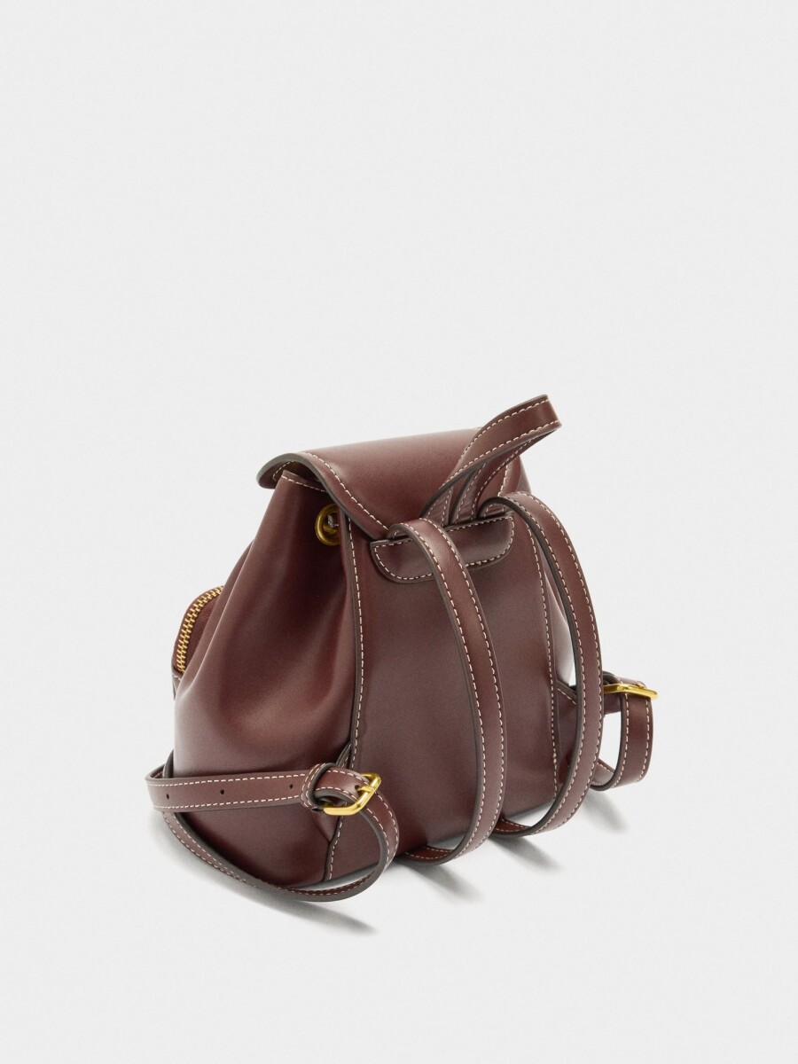 Mini Mochila Com Colgante burdeos