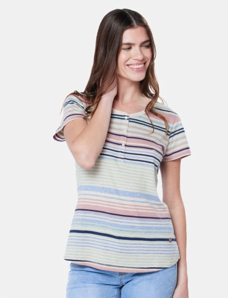 REMERA RAYADA Beige