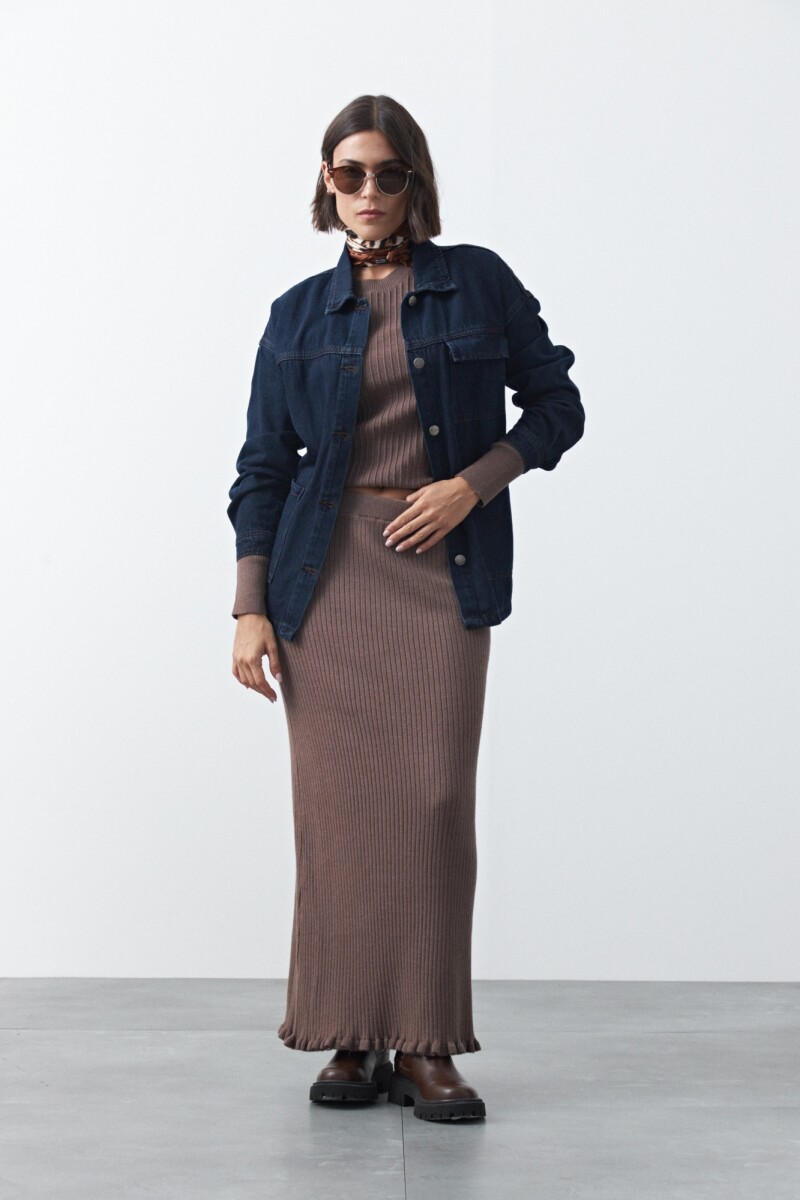 FALDA ROBINE Marrón oscuro