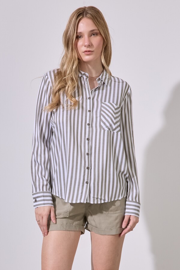 Camisa Lineas OLIVA/MULTI