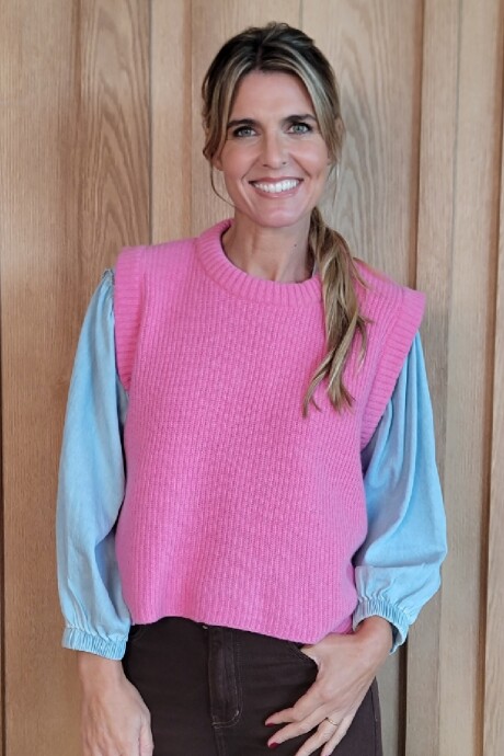 Chaleco Olivia Lambswool Rosa Chicle