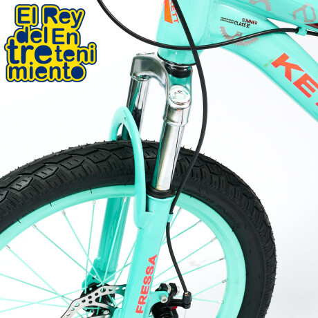 Bicicleta Montaña Kett Rodado 20 Acero Freno Disco Fresa-Verde Agua