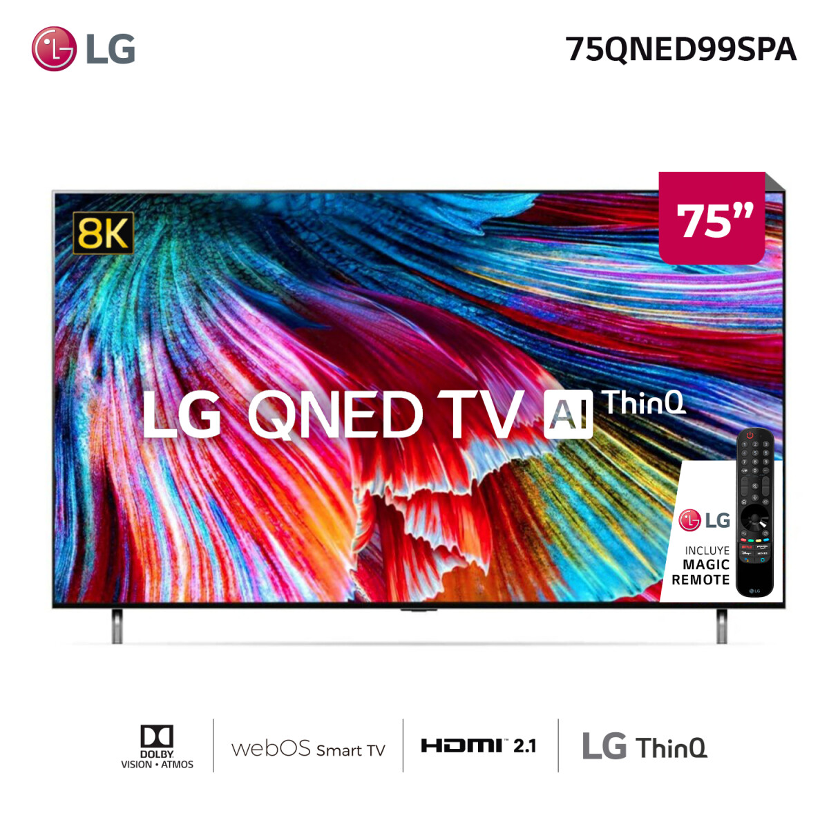 LG QNED 8K 75" 75QNED99 Smart TV 