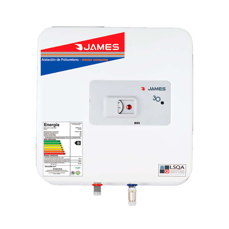TERMOTANQUE JAMES 30 L ACERO Prisma N/A