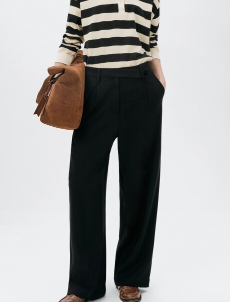 PANTALÓN RECTO DE TALLE ALTO NEGRO