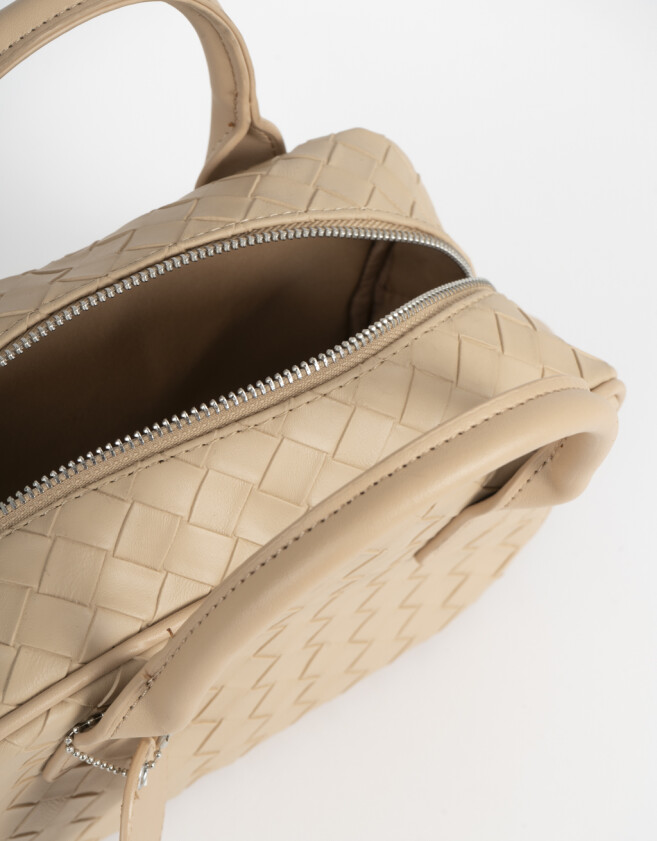 Bowling Cartera Bowling Trenzada - Marron Camel