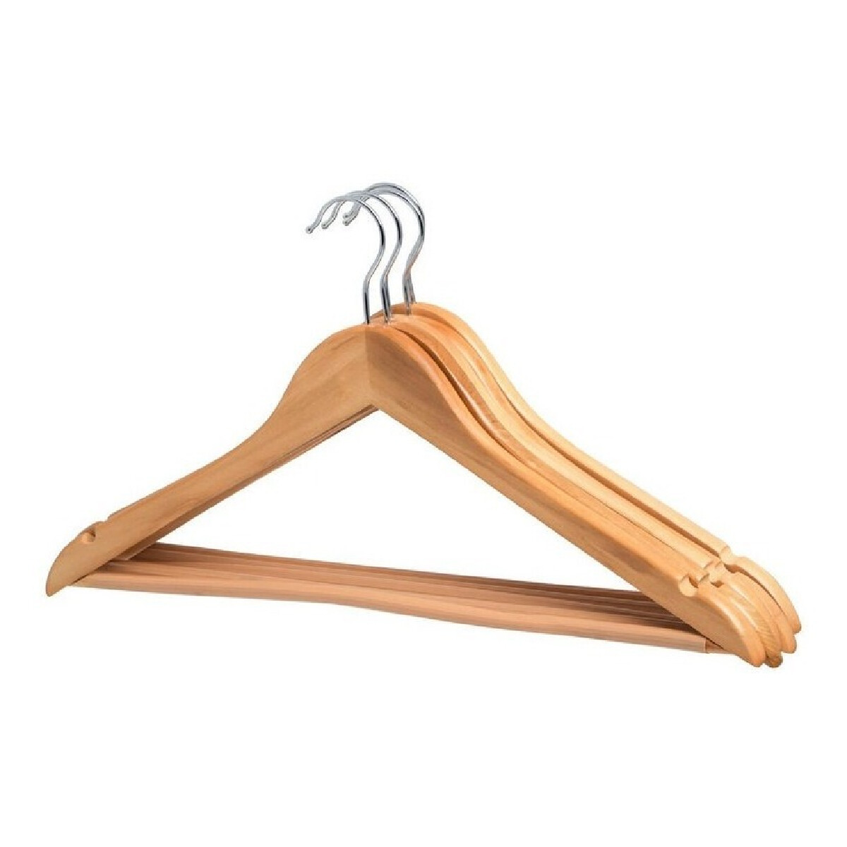 Pack De 60 Perchas De Madera Calidad Premium Oferta 