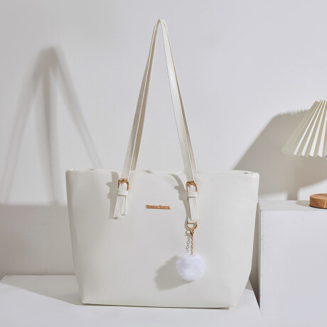 Cartera Tote Dama Lisa Similcuero Blanco