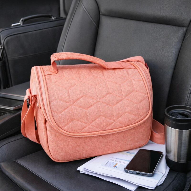 Lunchera Térmica Impermeable con Cierre de facil Apertura Salmon