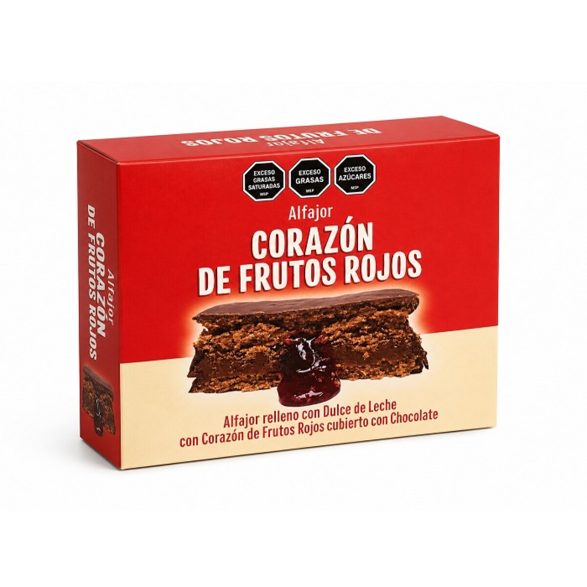 ALFAJOR DELEITE CORAZON DE FRUTOS ROJOS X 8 UNIDADES 