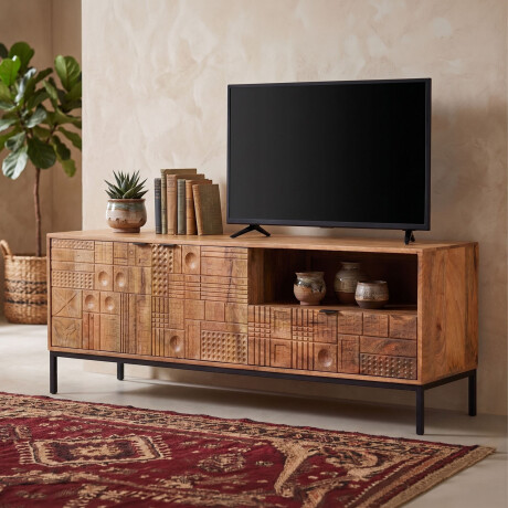 RACK PARA TV MADERA-DE-MANGO NATURAL-BEIGE KANPUR NATURAL