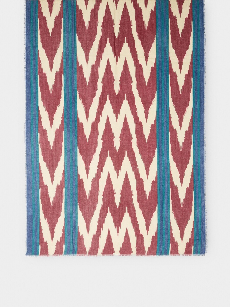 Pañuelo Estampado Mezcla De Lana burdeos