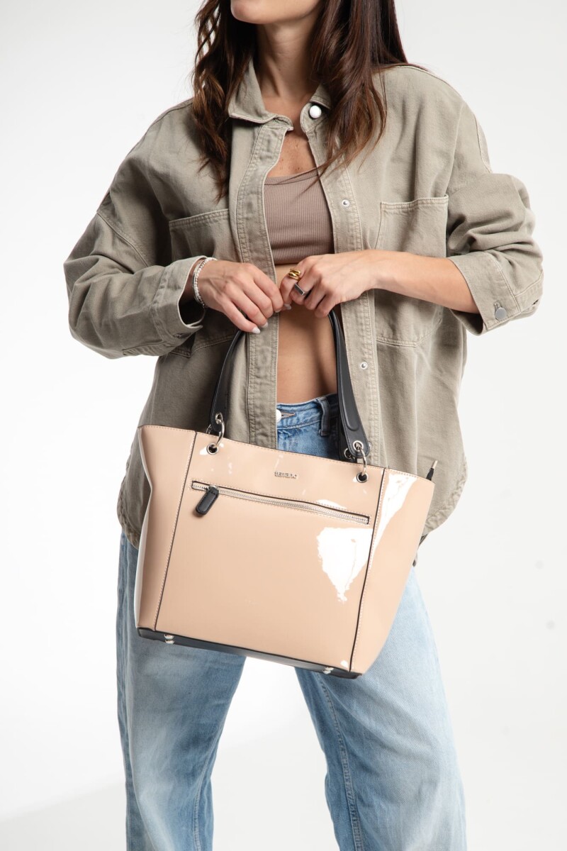 Cartera Charol - Nude 
