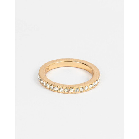 Anillo Con Strass Dorado