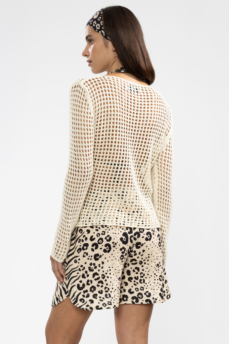LARA SHORTS Feline Cream