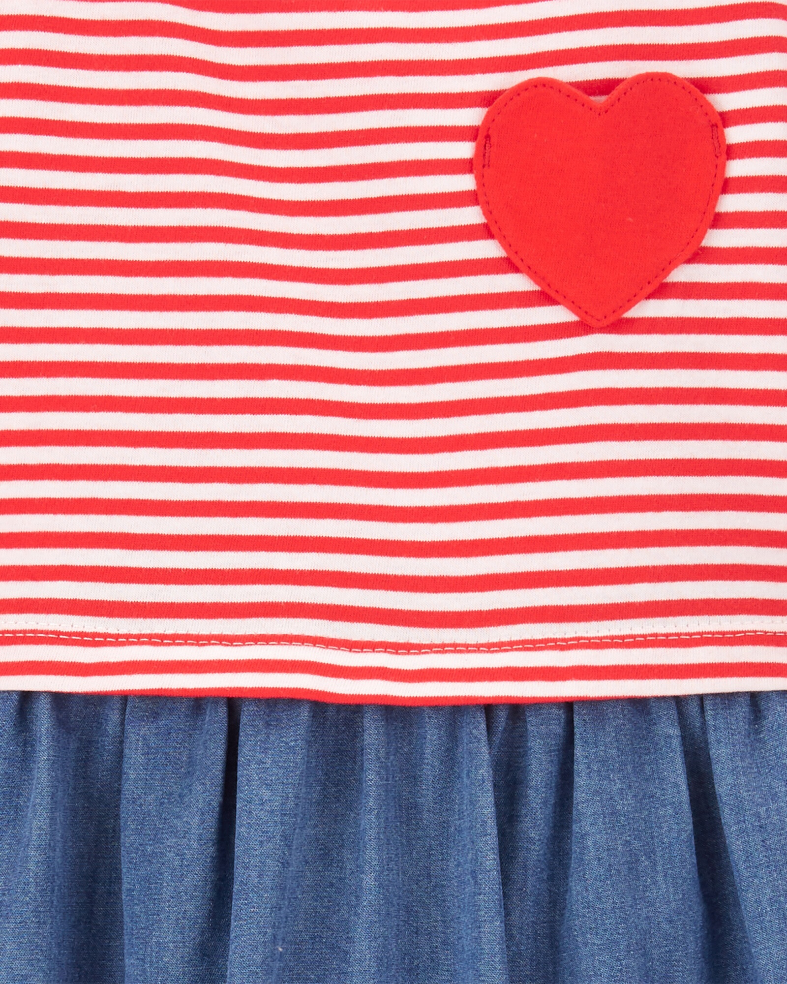 Vestido de algodón con falda tipo jean Sin color