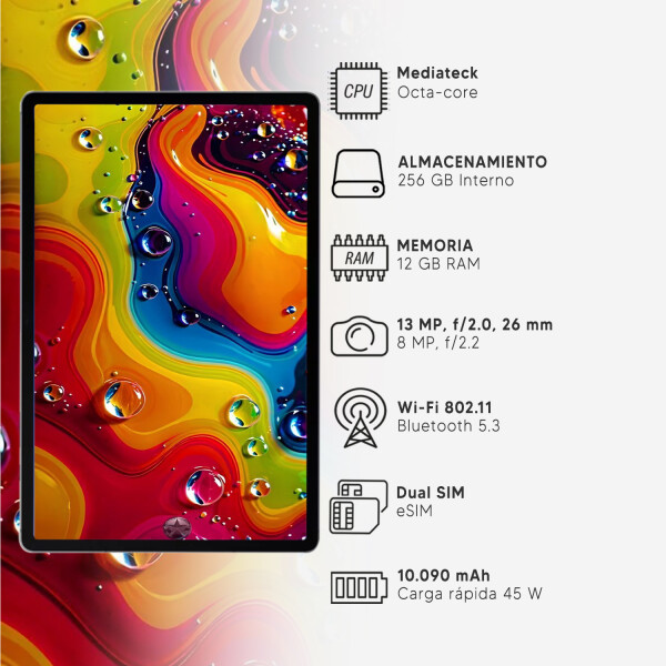Tablet Samsung Galaxy Tab S10 12,4" 12/256 Gb TABLET SAMSUNG S10 PLUS 12/256 PLATA KEY