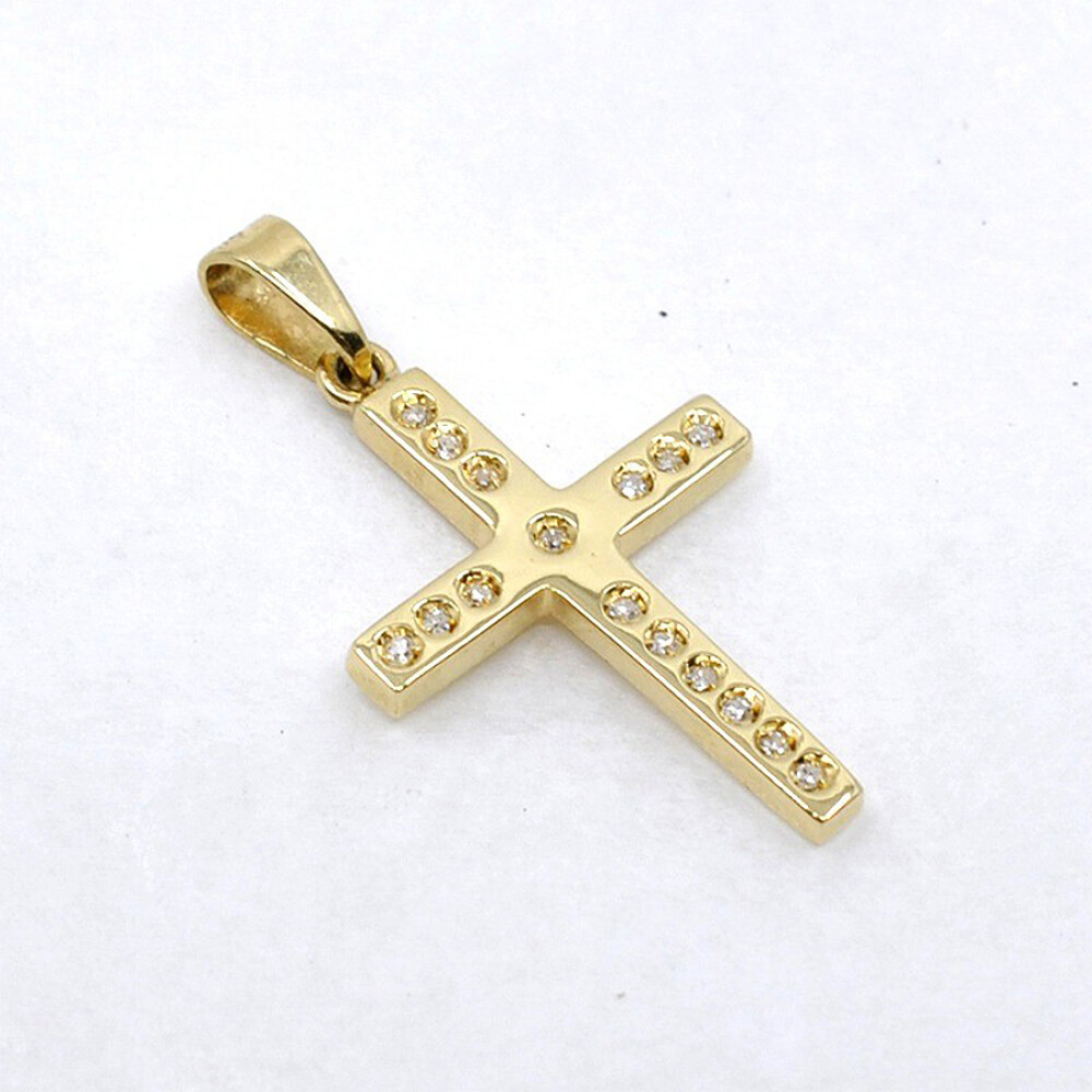 Cruz En Oro 18K Y Brillantes Cruz En Oro 18K Y Brillantes
