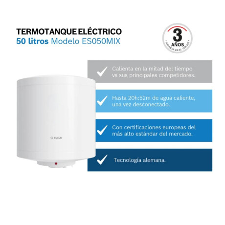 Termotanque eléctrico Bosch 50 L ES050MIX