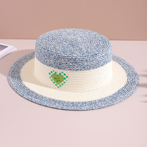 Sombrero De Paja Combinado - Azul/blanco Sombrero De Paja Combinado - Azul/blanco