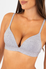 Soutien triangulo preformado cotton copa b Gris melange