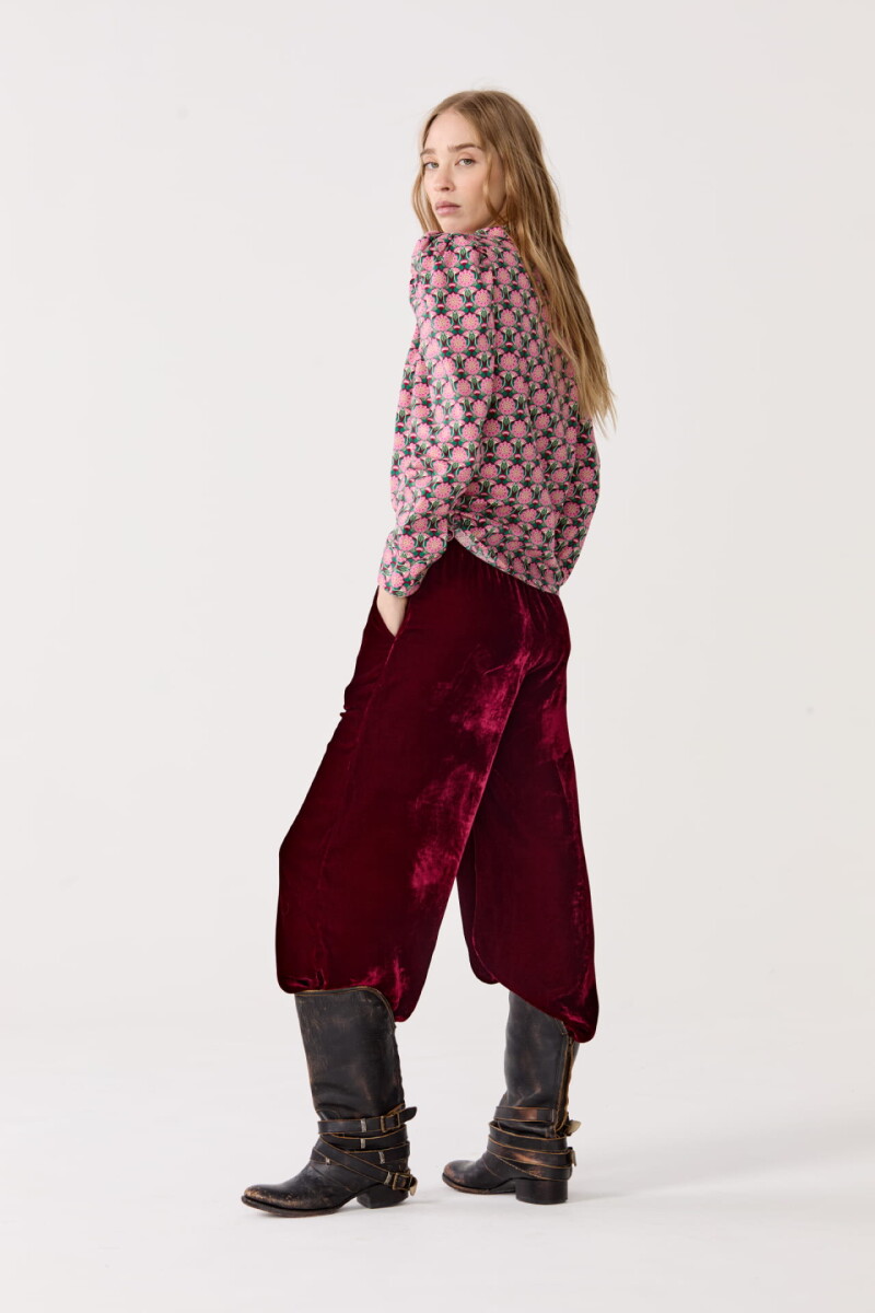 Pantalón New Luna en Terciopelo Rosso