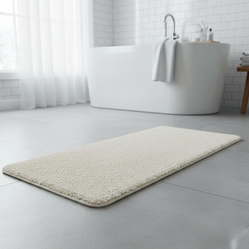 ALFOMBRA FELPUDA MARFIL 50X120CM P/BAÑO Unica