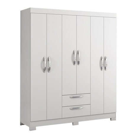 ROPERO 6 PUERTAS 2 CAJONES GUARDARROPA ARMARIO PLACARD CLOSET BLANCO