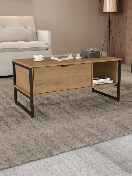 MESITA DE CENTRO CON CAJON NEGRO