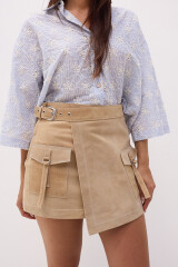 Falda Sur Leather Beige