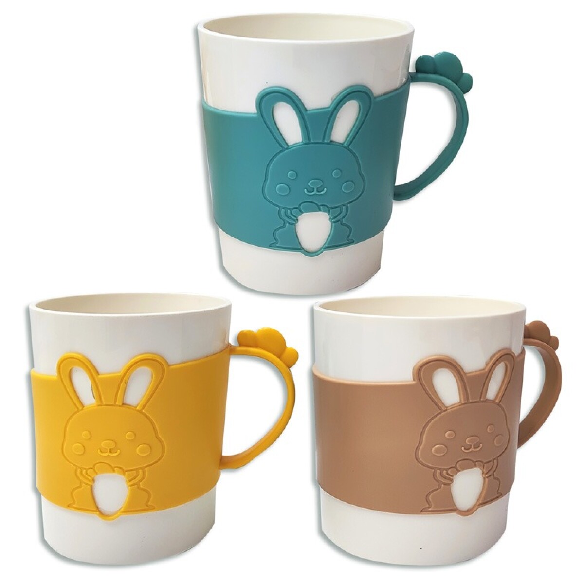 TAZAS PLASTICAS CONEJO COLORES SURTIDOS 