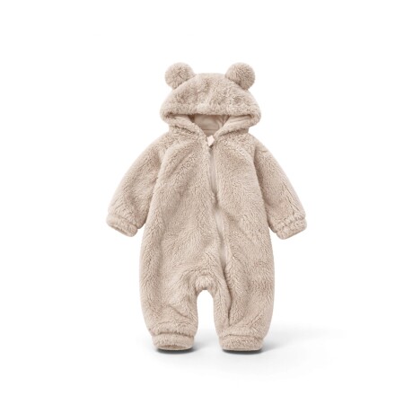 Body Bebé Abrigo Peluche Cierre Beige