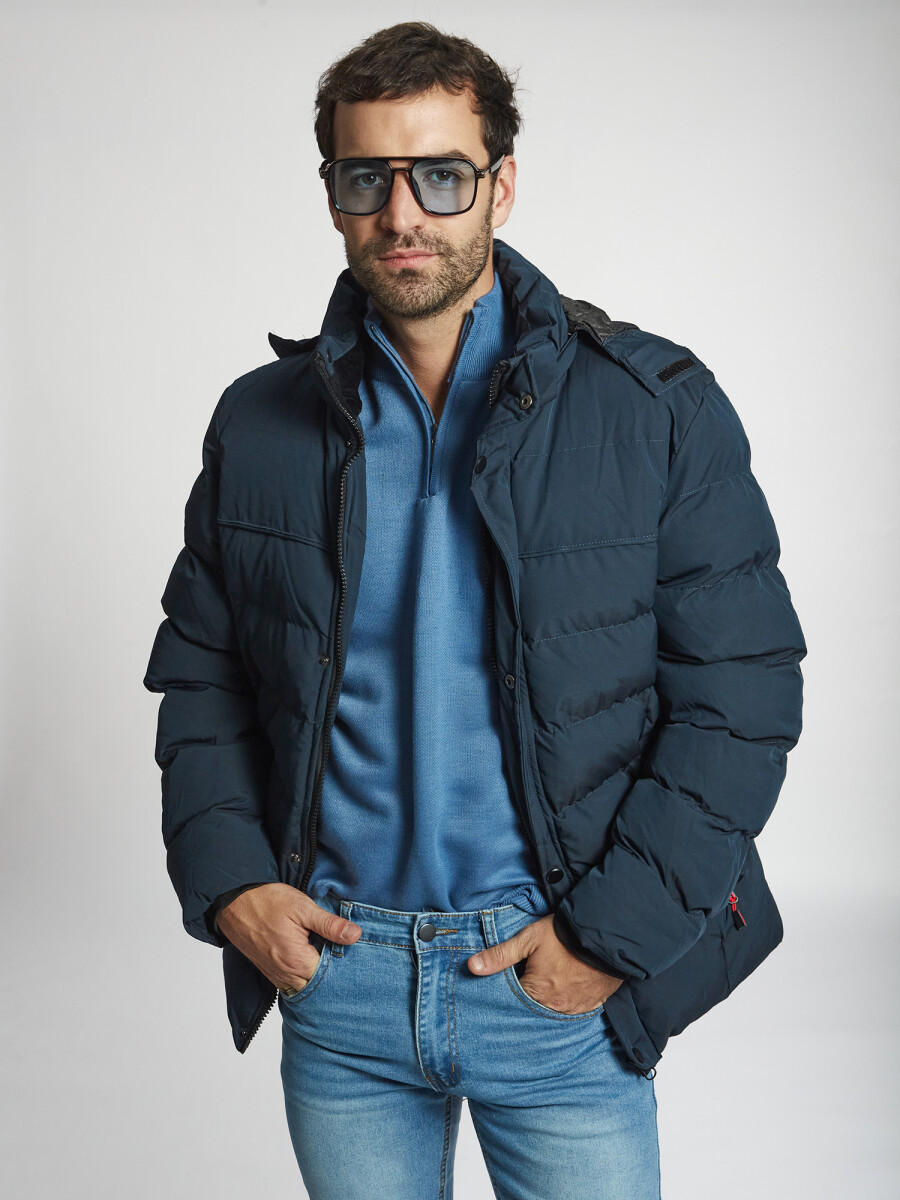 Campera capitoneada - azul 