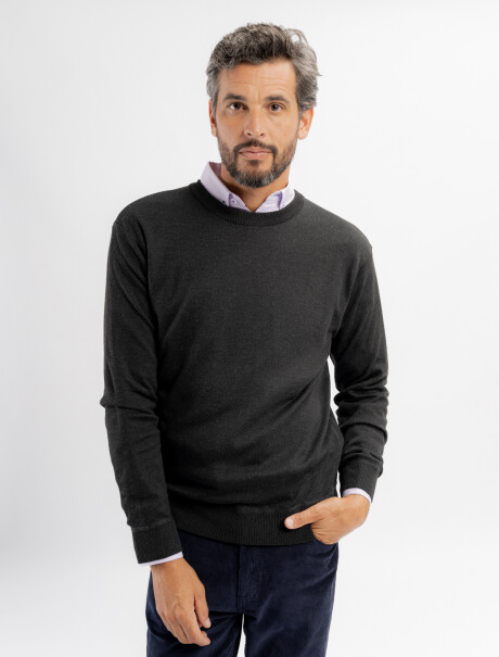 Buzo escote V Sauce gris oscuro